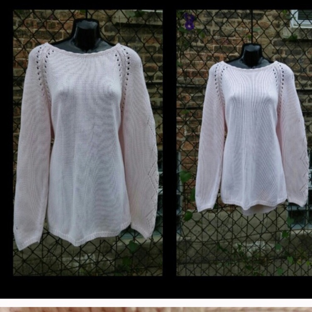 C W 100% cotton pink oversized loose sweater L